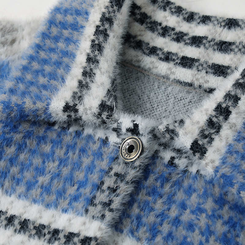 チェックパネル襟付きジャケット