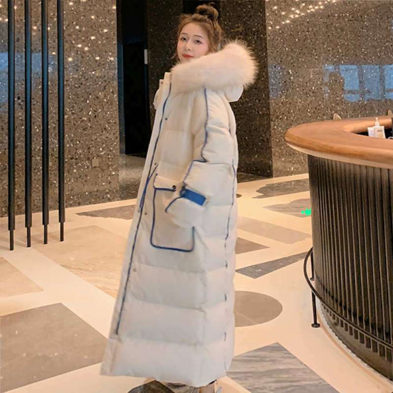 ファー付きフーディーロング中綿ベンチコート(4colors)