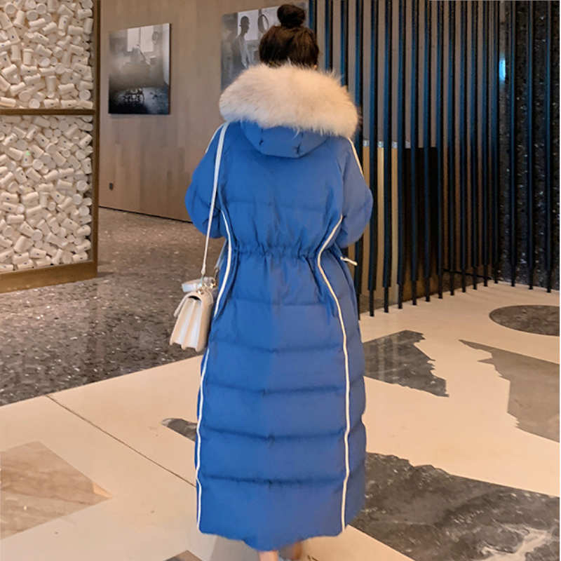 ファー付きフーディーロング中綿ベンチコート(4colors)