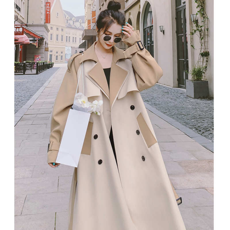 ツートーンラグランスリーブトレンチコート