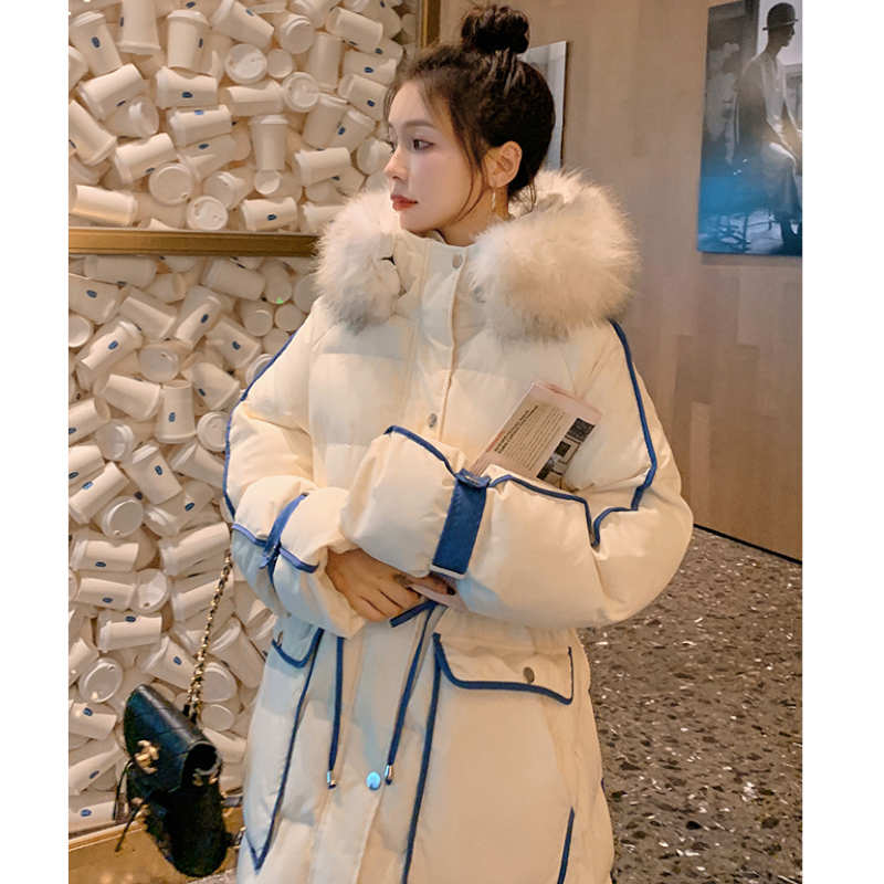 ファー付きフーディーロング中綿ベンチコート(4colors)