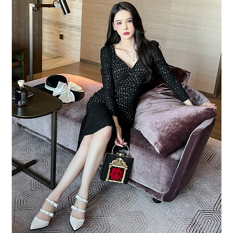 スパンコールマーメイドワンピース