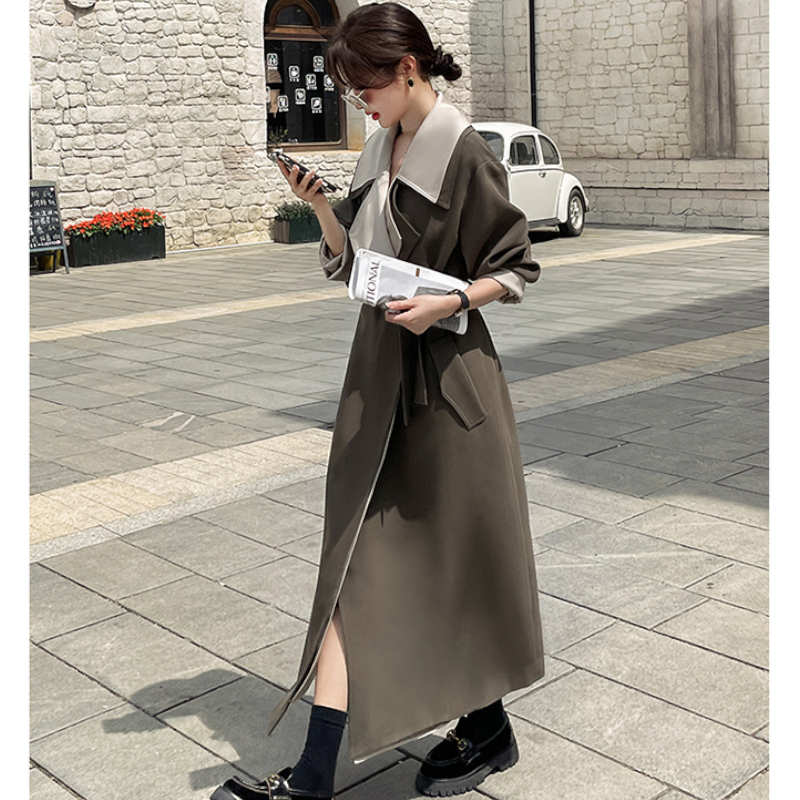 バイカラーレイヤード風ガウンチェスターコート