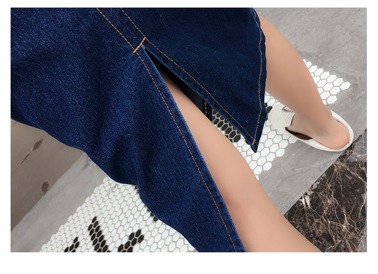 フロントボタンウエスタンデニムワンピース