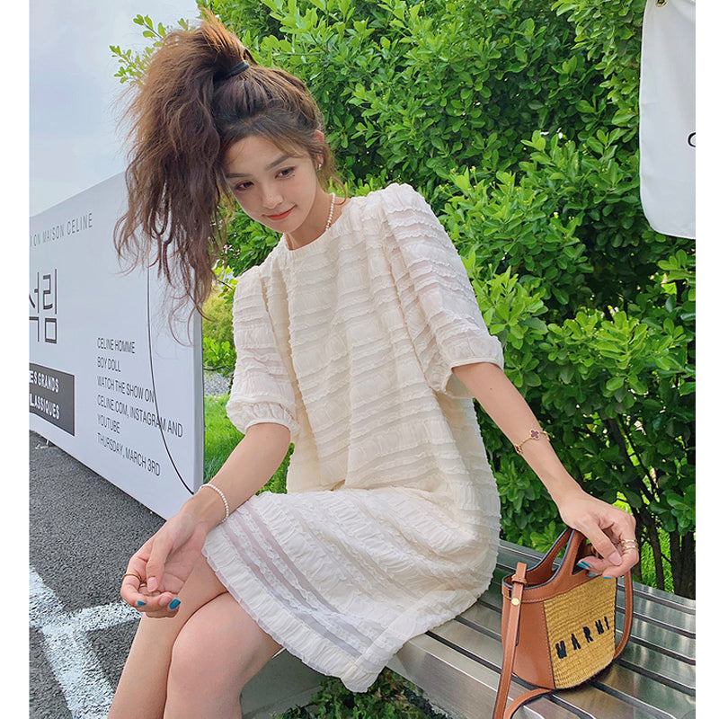 ボーダーシフォンワイドワンピース