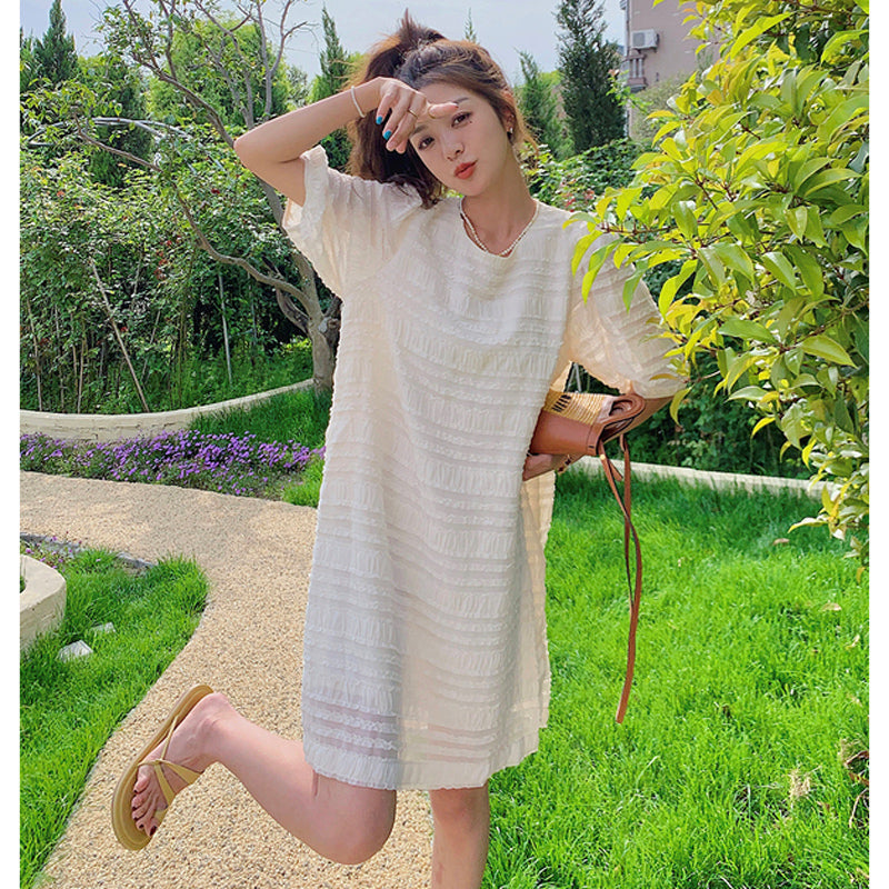 ボーダーシフォンワイドワンピース