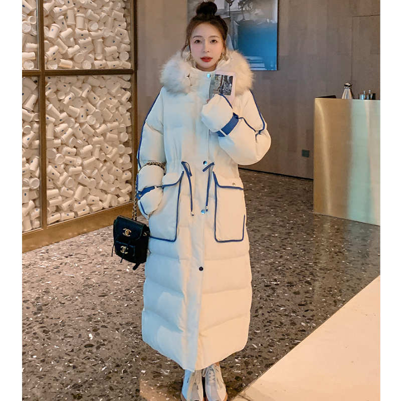 ファー付きフーディーロング中綿ベンチコート(4colors)