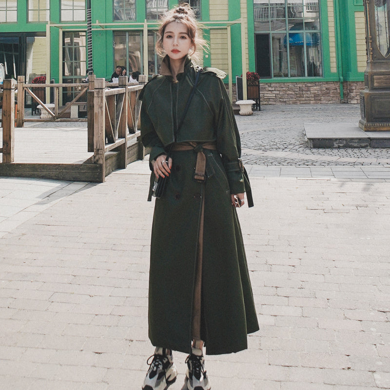 レイヤード風2WAYロングトレンチコート