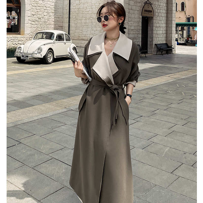 バイカラーレイヤード風ガウンチェスターコート