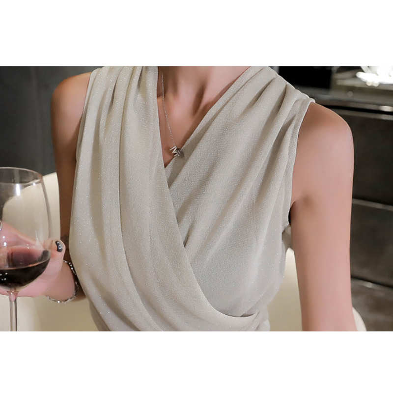 カシュクールシフォンオールインワンワイドパンツ(5colors)