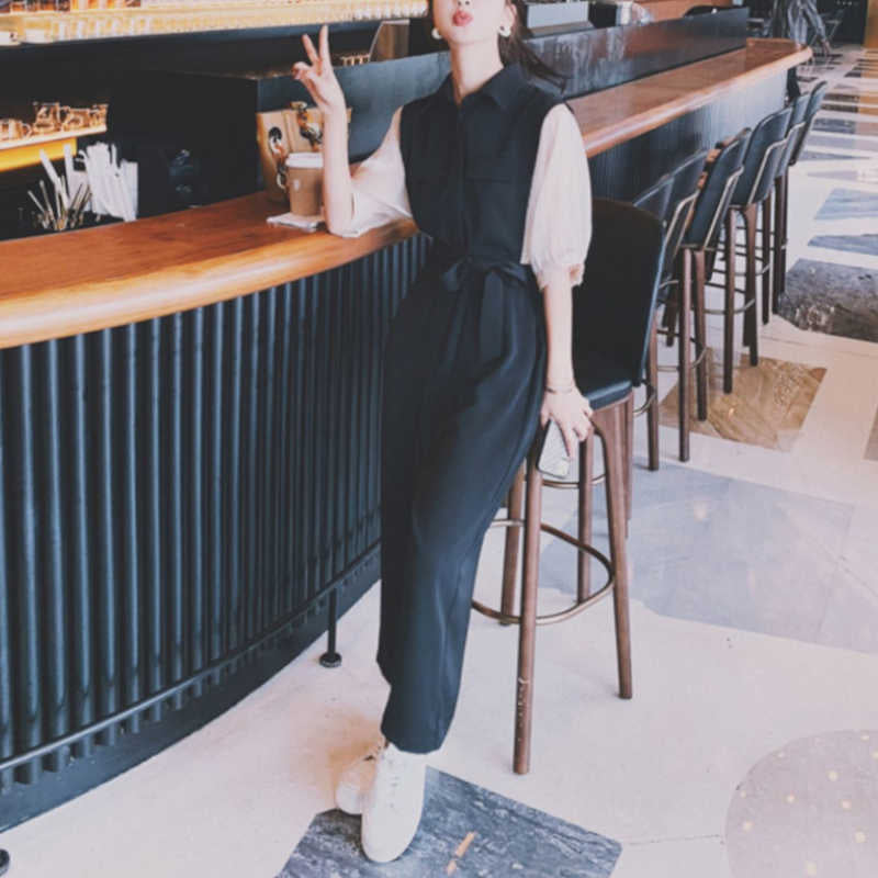 ドルマンパフスリーブシャツオールインワンパンツ