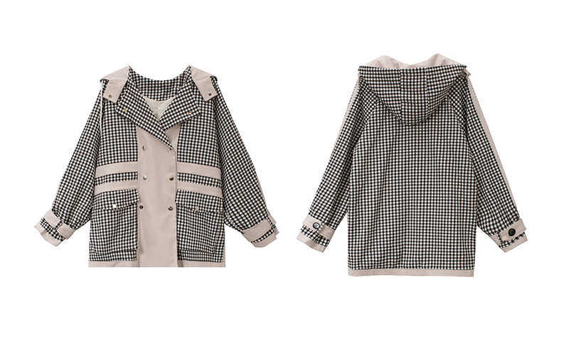 ギンガムチェックパネルマウンテンパーカー