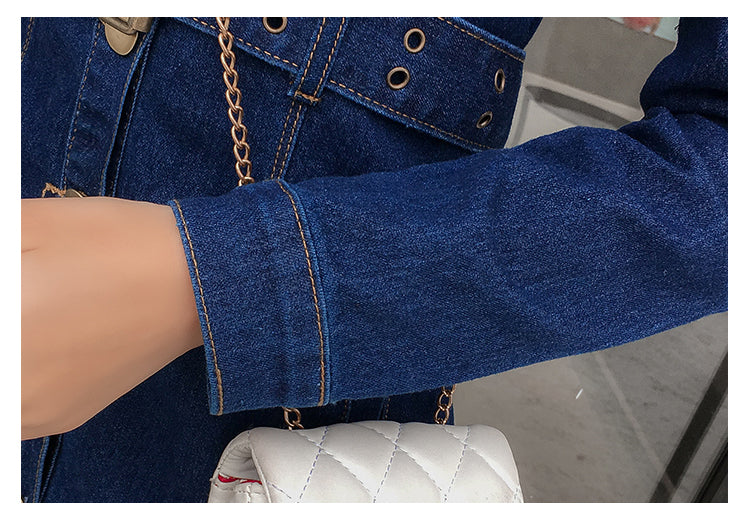 フロントボタンウエスタンデニムワンピース