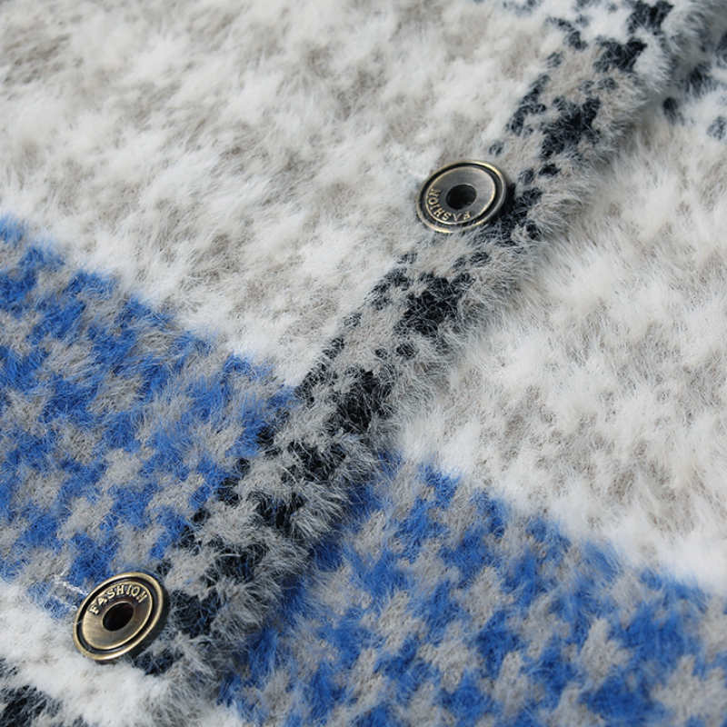 チェックパネル襟付きジャケット