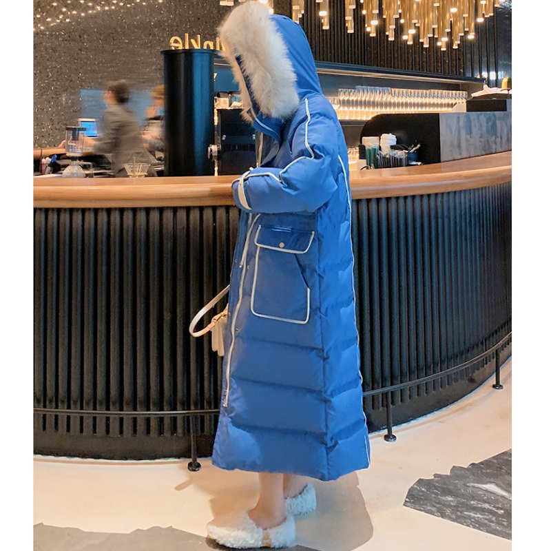 ファー付きフーディーロング中綿ベンチコート(4colors)