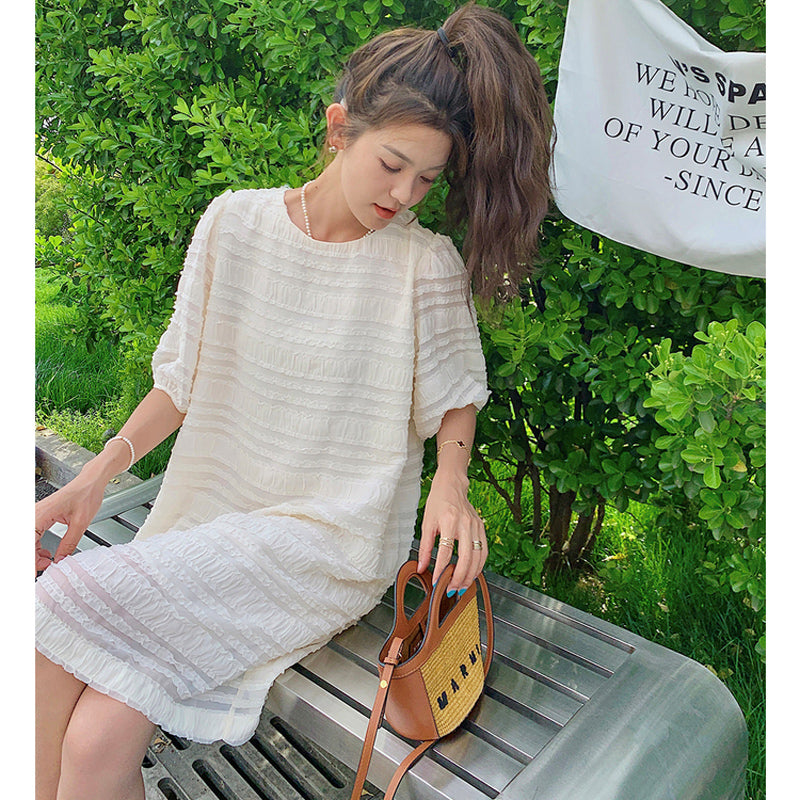 ボーダーシフォンワイドワンピース