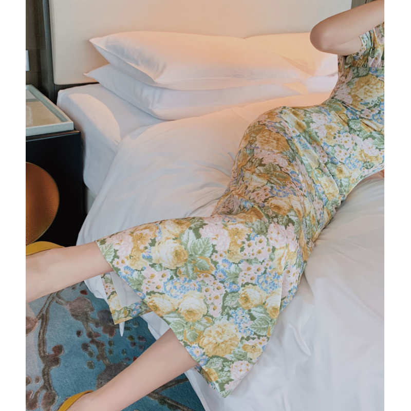 ボタニカルジャガード2WAYオフショルダーナローワンピース