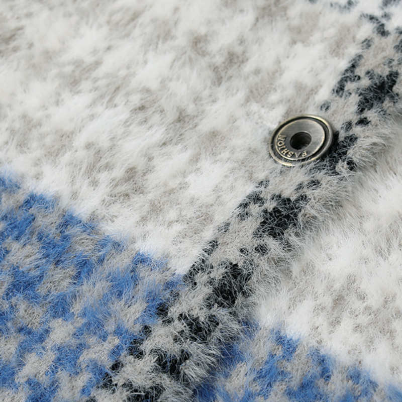 チェックパネル襟付きジャケット