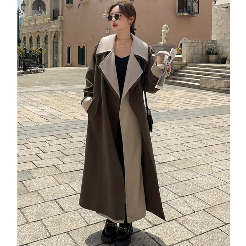 バイカラーレイヤード風ガウンチェスターコート