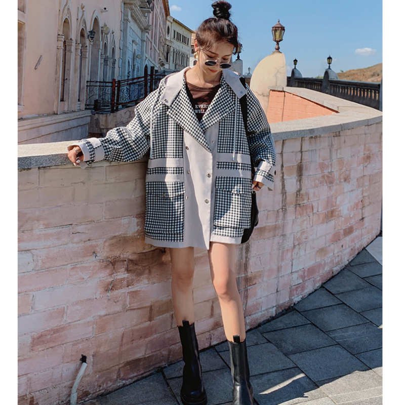 ギンガムチェックパネルマウンテンパーカー