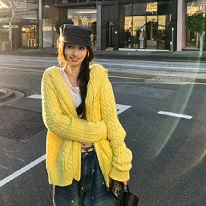 ケーブルニットファスナーパーカー(3colors)