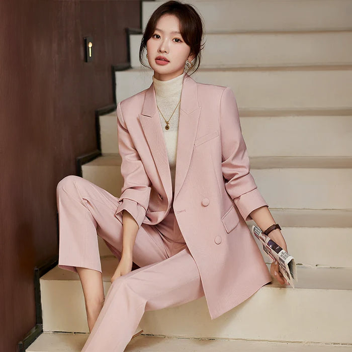 ダブルジャケットパンツスーツ(3colors)