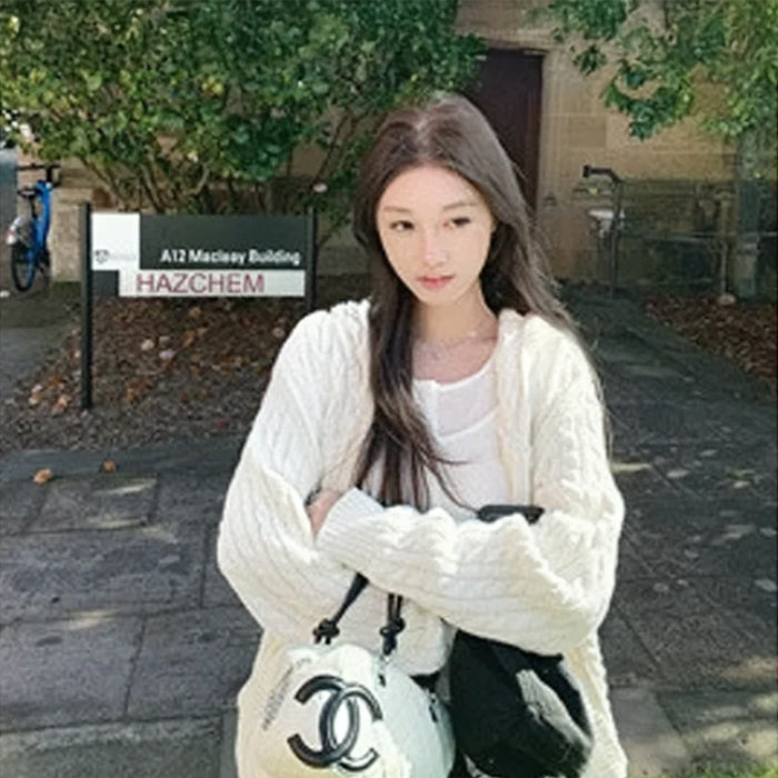 ケーブルニットファスナーパーカー(3colors)