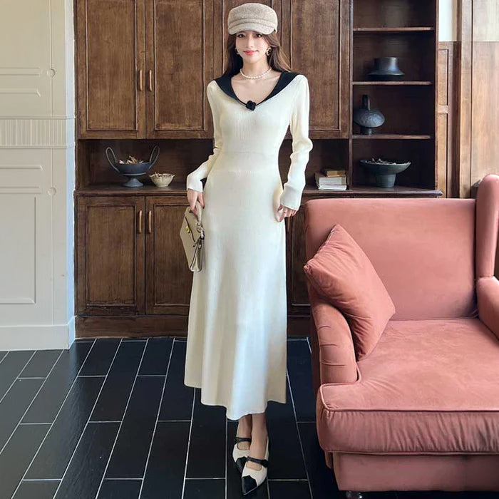 モダンマリンリブワンピース(2colors)