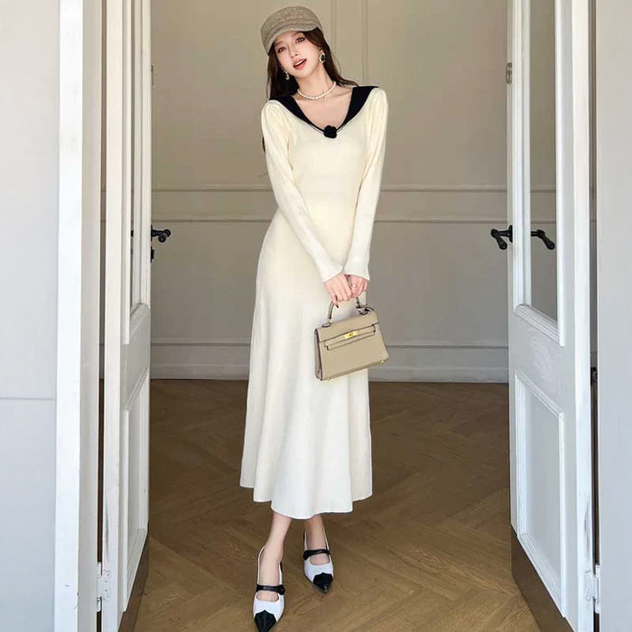 モダンマリンリブワンピース(2colors)