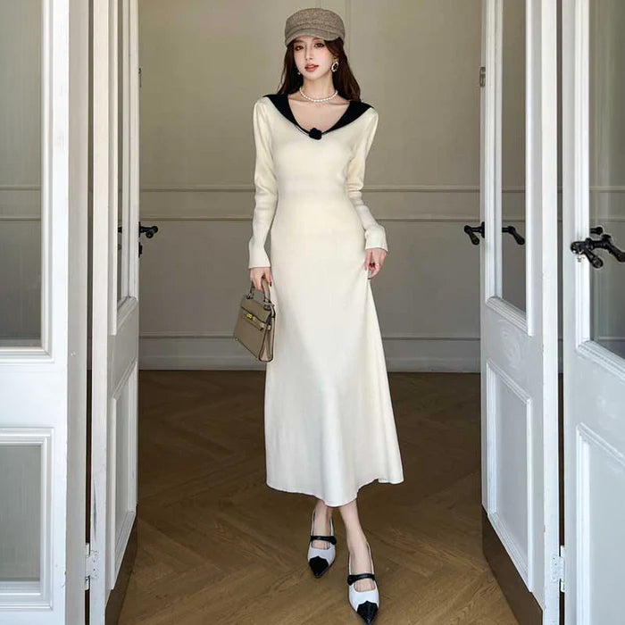 モダンマリンリブワンピース(2colors)