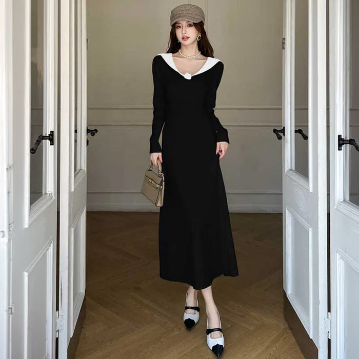 モダンマリンリブワンピース(2colors)