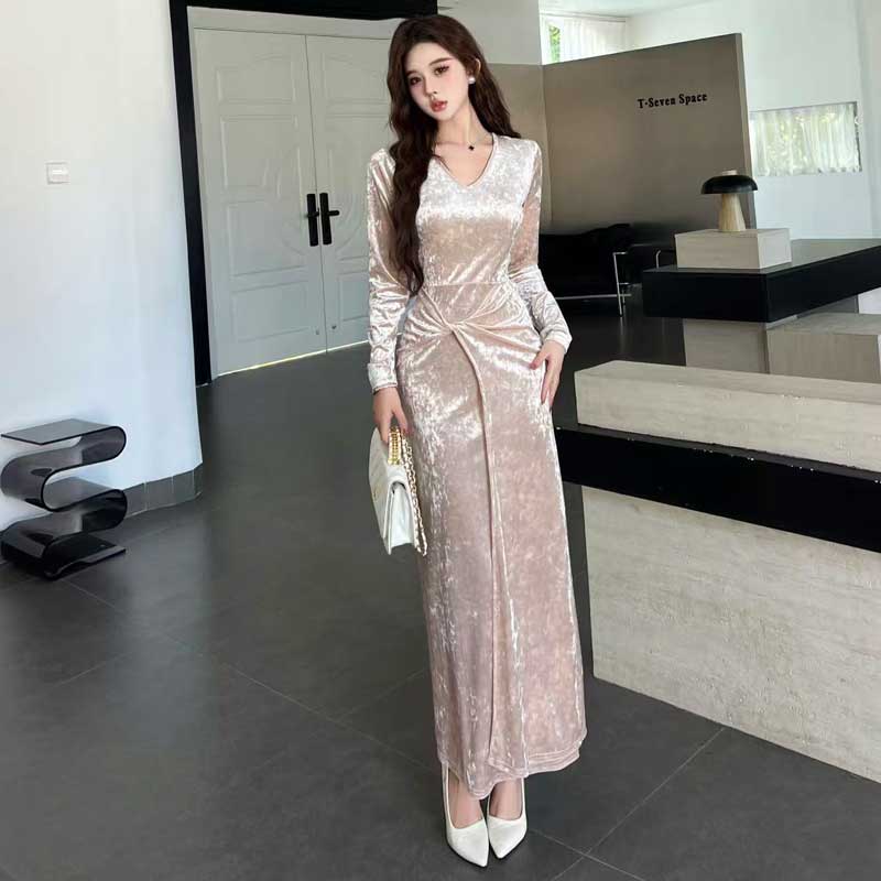 ツイストベロアワンピース(2colors)