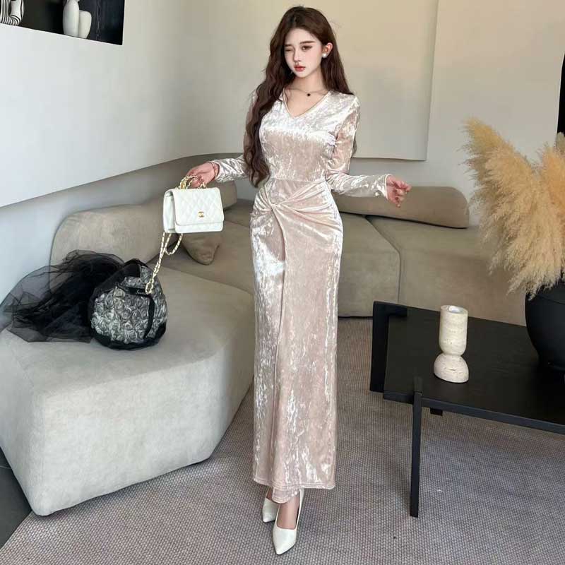 ツイストベロアワンピース(2colors)