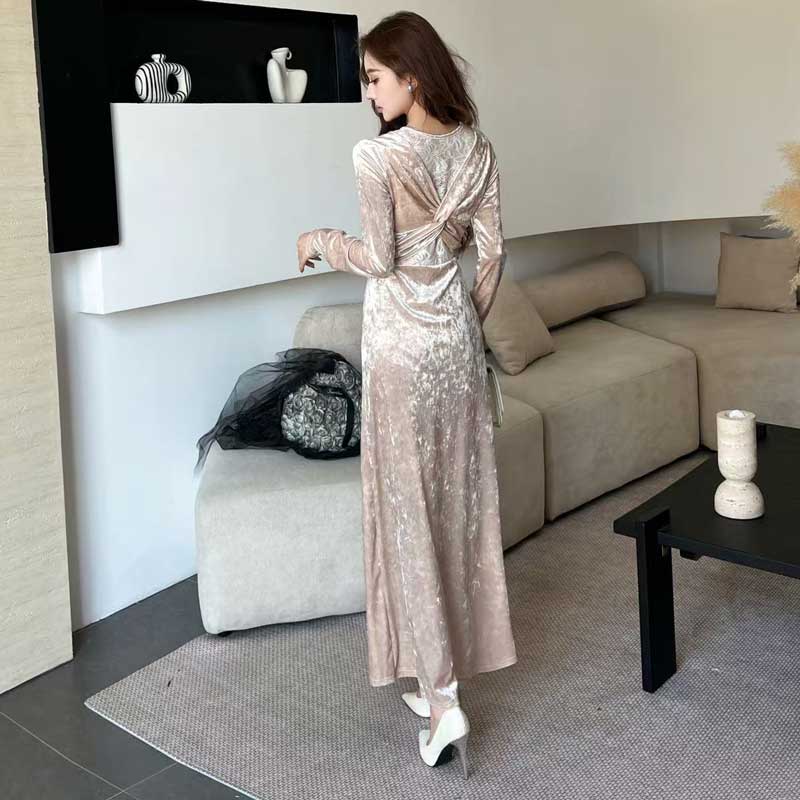 ツイストベロアワンピース(2colors)