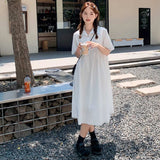 アシメヨークホワイトシャツワンピース