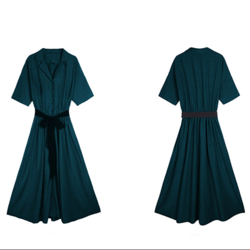 ウエストリボンシャツワンピース(2colors)