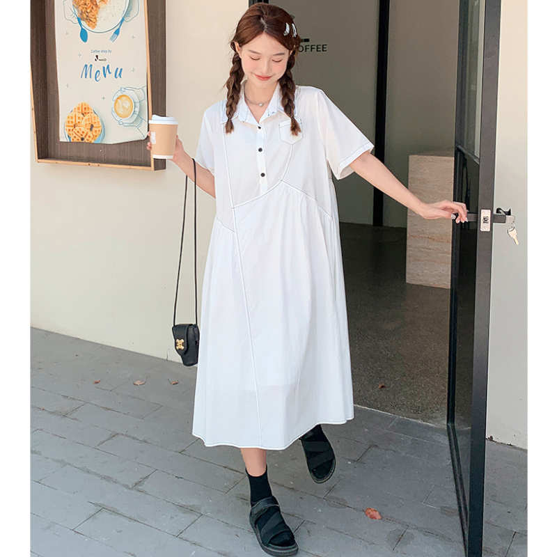 アシメヨークホワイトシャツワンピース