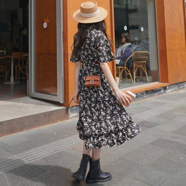 フィッシュテールカシュクールフラワーワンピース