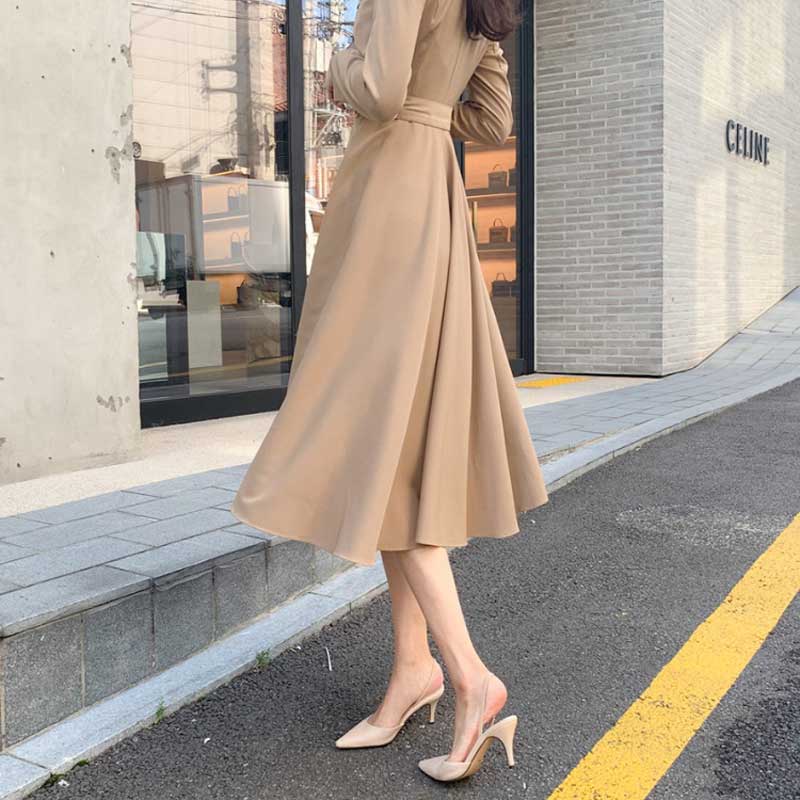 サイドプリーツラップワンピース(2colors)