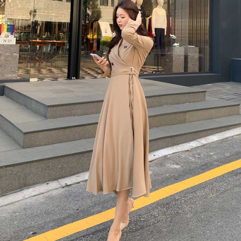 サイドプリーツラップワンピース(2colors)