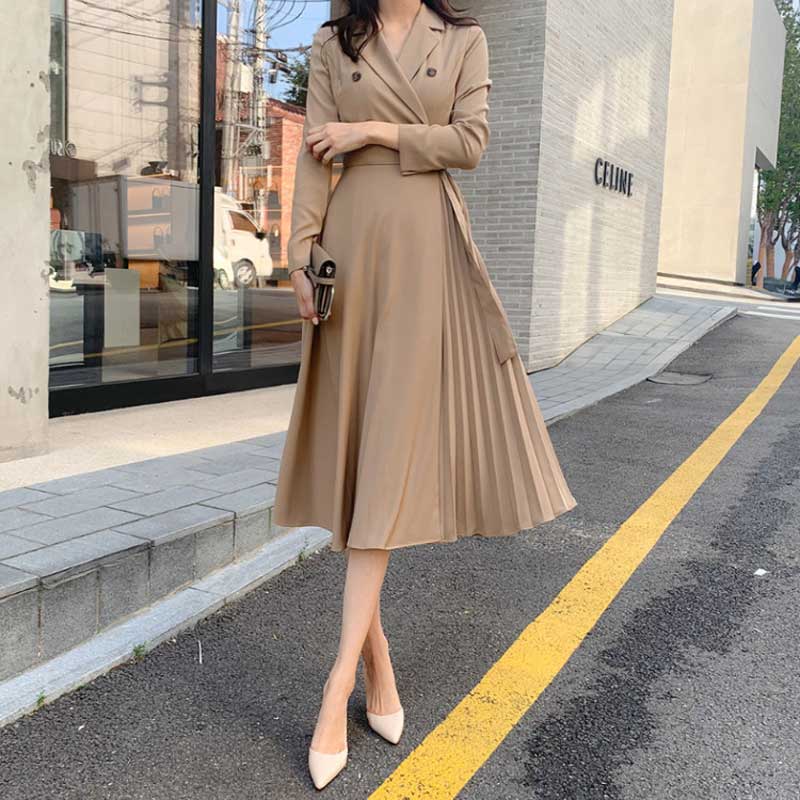 サイドプリーツラップワンピース(2colors)