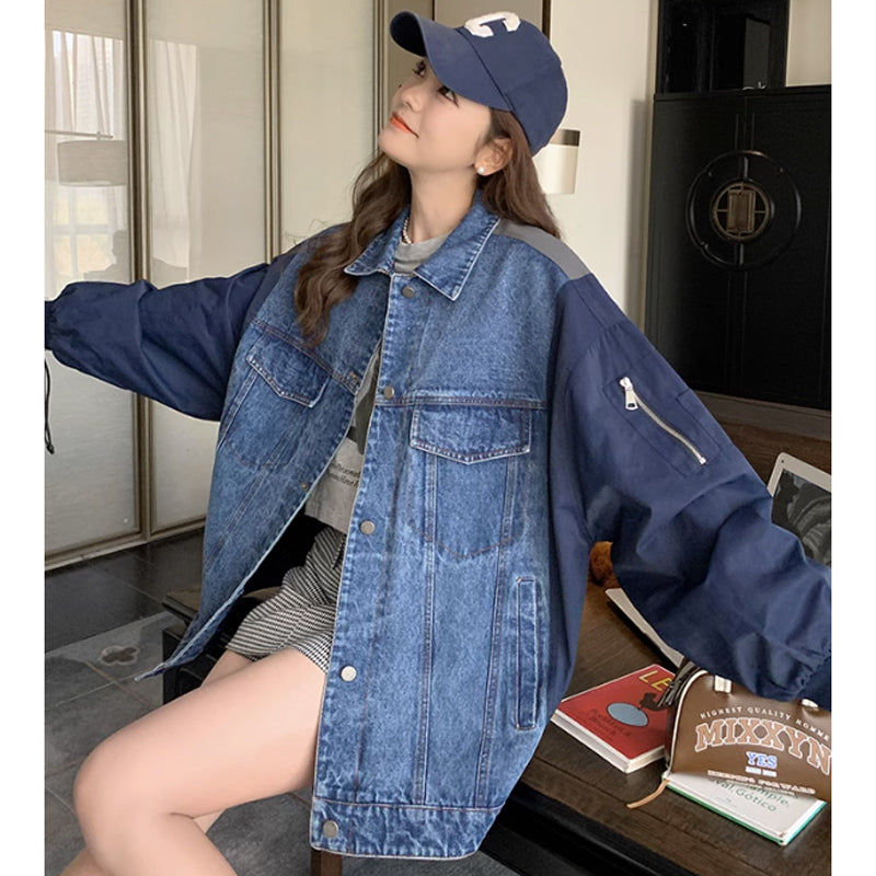 ハーフデニムブルゾン