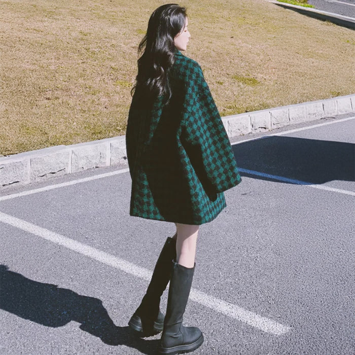ダイヤモンドチェックチェスターコート(2colors)