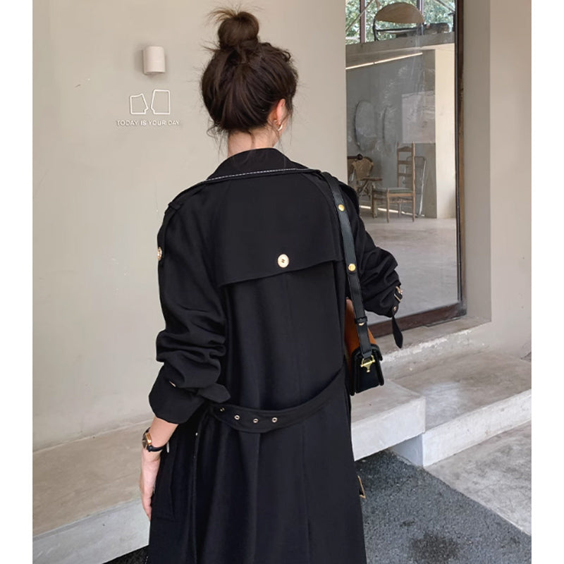 MOSCHINO レザードレスコート ブラック ステッチ - ファッション