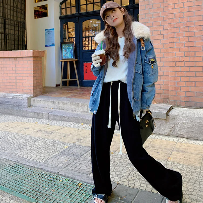 裏フリースデニムジャケット