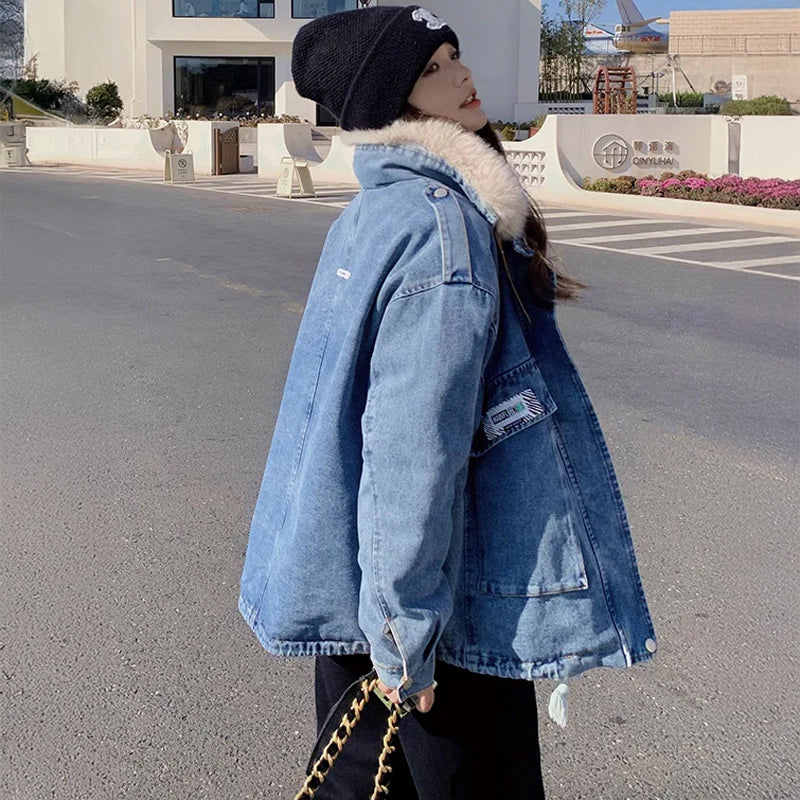 裏フリースデニムジャケット