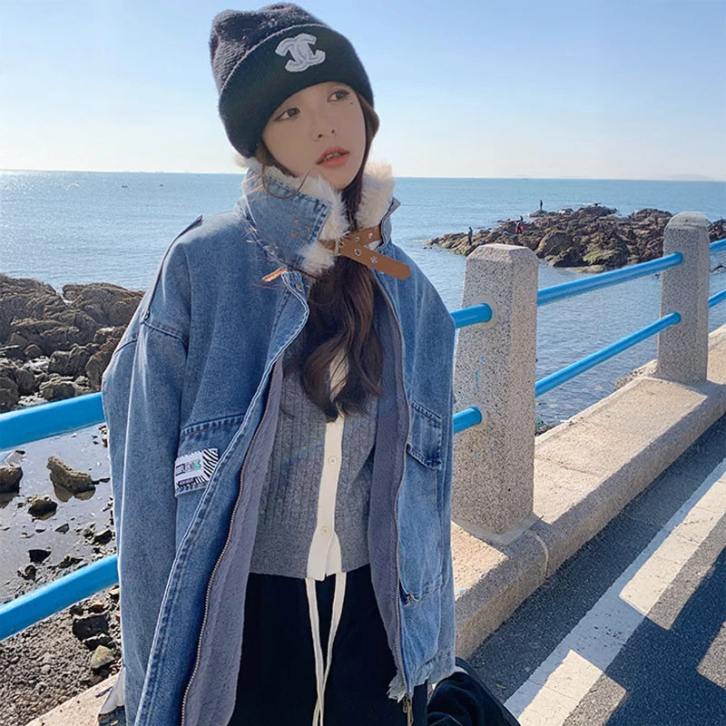 裏フリースデニムジャケット