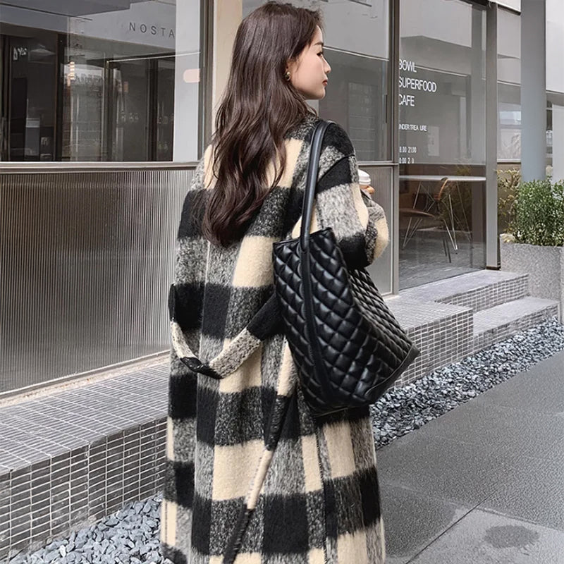 リバーシブルブロックチェックコート