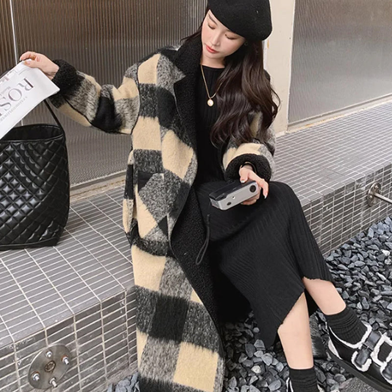 リバーシブルブロックチェックコート