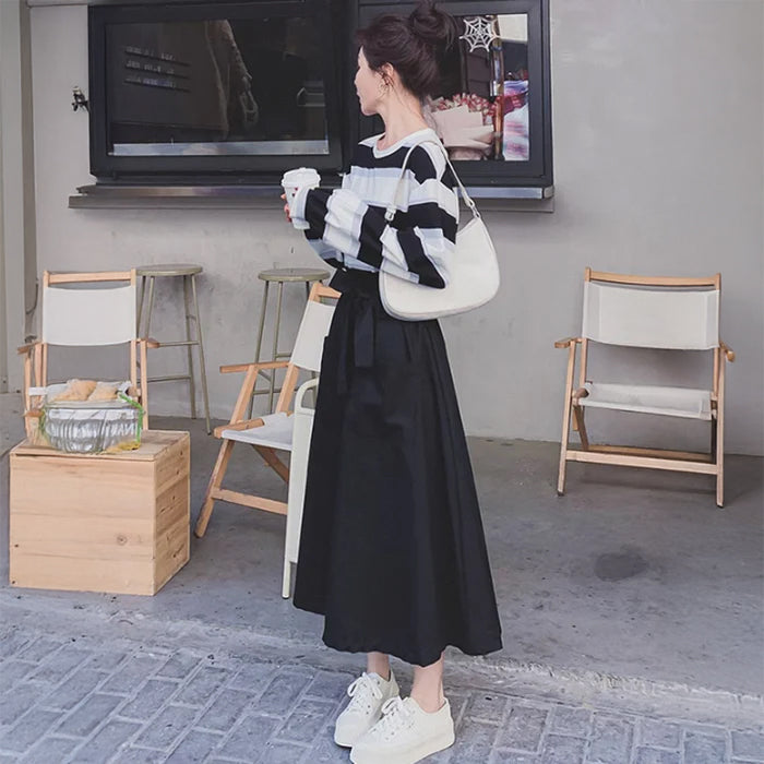 カジュアルボーダートップワンピース